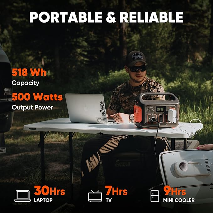 Jackery Portable Power Station Explorer 500 518Wh Outdoor Solar Generator Mobile Lithium Battery Pack with 110V/500W AC Outlet for Home Use Emergency BackupRoad Trip Camping (Solar Panel Optional)