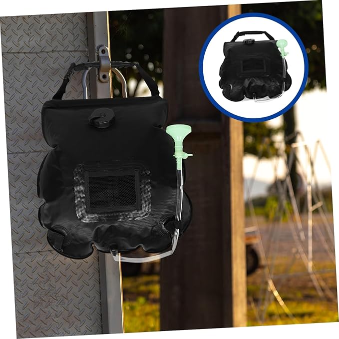 GALPADA Solar Heated Shower Bag for Outdoor Camping Removable Hose Switchable Shower Head Portable Design for Hiking Beach and Travel