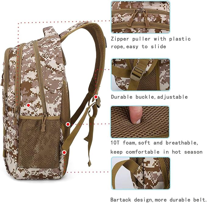 4land Camo Backpack for BoysArmy Boys Backpacks for Elementary Middle School MilitaryCamouflage Bookbag 40L