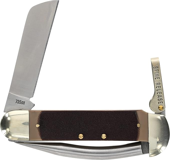 Old Timer 735OT Mariner 6.9in Leverlock Folding Sailor’s Pocket Knife with High Carbon Stainless Steel Marlin’s Spike Sheepsfoot Blade and Large Lanyard Loop for EDC Seamen Sailing and Outdoors