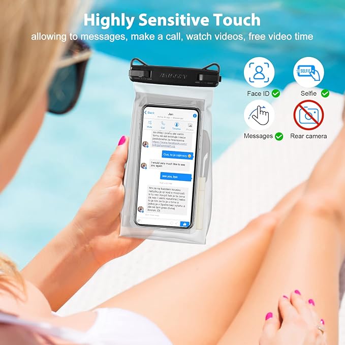 HAISSKY Large Waterproof Phone Pouch Floating Dry Bag for iPhone 13 12 11 Pro Up to 6.9 Waterproof Bag with Adjustable Strap Sunscreen Glasses Storage Dry Bag for Swimming Beach Water Parks (1 Pc)