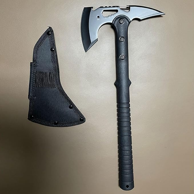 Camping Axe Chopping Hatchet with Awl Tactical Tomahawk with Hammer Stainless Steel Axe for Outdoor Camping Hiking Garden