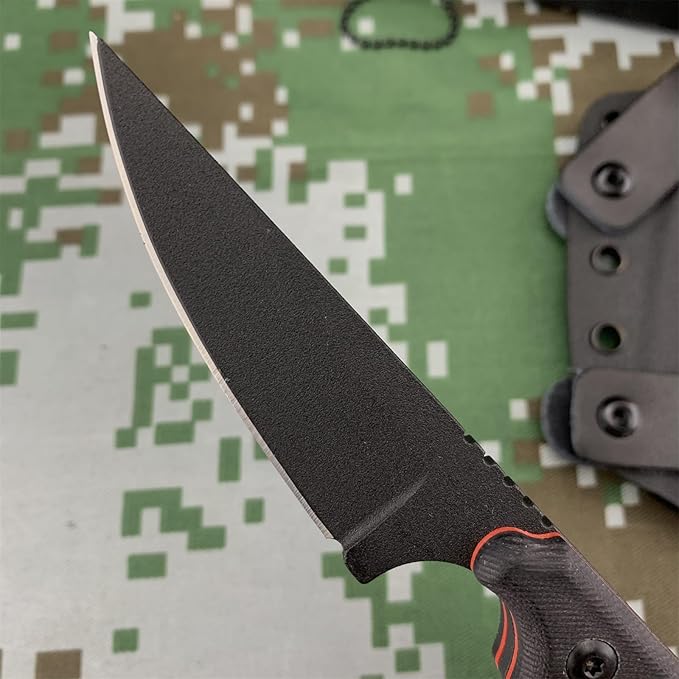 7.6 Small EDC Fixed Blade Knife Full Tang 8Cr13Mov Steel Blade G10 Handle with Kydex Sheath Everyday Carry for Outdoor &amp Camping Tool