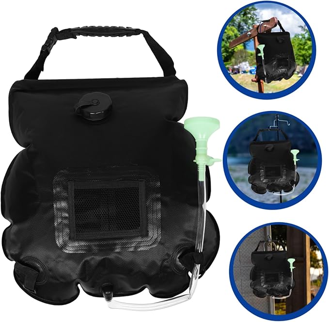 KESYOO Portable Solar Shower Bag Outdoor Camping Shower Removable Hose Lightweight Design for Hiking Beach and Travel