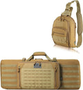 DBTAC Double Rifle Bag 32 + Tactical Concealed Carry Sling Bag Small (Brown)