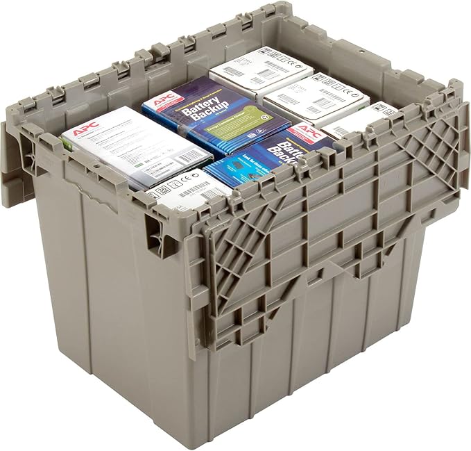 Global Industrial Distribution Container With Hinged Lid 21-7/8x15-1/4x17-1/4 Gray