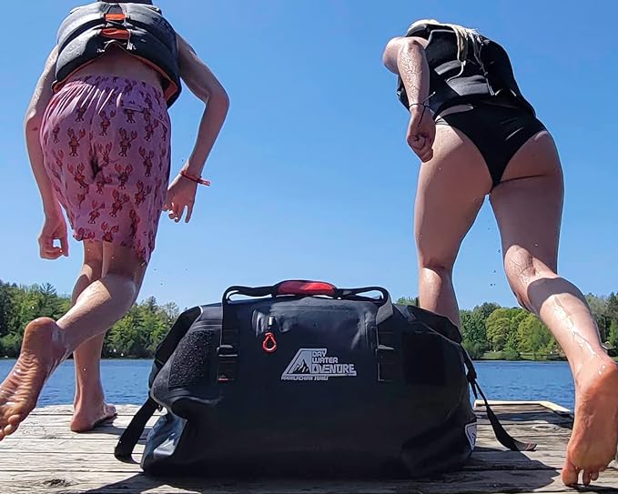 Waterproof Duffel Bag 60L - Marine Grade PVC Dry Bag for Boating Camping Motorcycle | Roll Top Airtight Seal Shoulder Strap