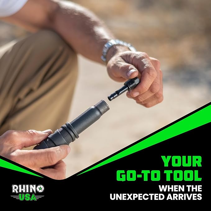 Rhino USA Survival Shovel w/Pick - Heavy Duty Carbon Steel Military Style Entrenching Tool for Off Road Camping Gardening Beach Digging Dirt Sand Mud &amp Snow. (Survival Shovel)