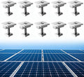 Anbte 10pcs Solar Panels Centre Clamps Aluminium T-Shaped Mid Clamps Include 10 Screws M8 Solar Panel Mounting Brackets for Metal Roof Tin Roof Sheet Roof and Any Other Flat Roof 40mm