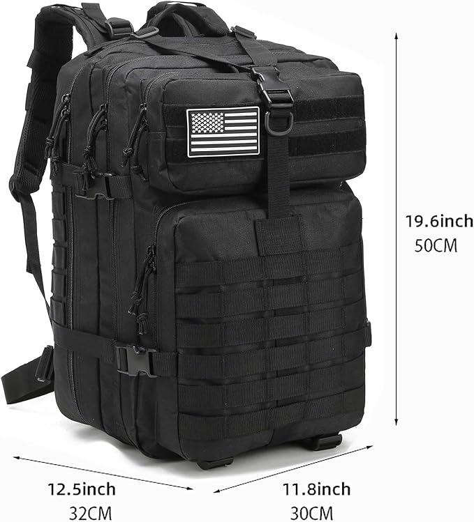 Tactical Backpack for Men 45L Military Gym Backpacks Large 3-Day Assault Pack Bug Out Bag MOLLE Daypack for Rucking Fishing Camping (Jungle Digital)