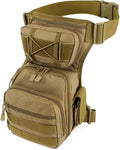 Tactical Drop Leg Bag for Men Women Military Thigh Pouch Outdoor Motorcycle Riding Hiking Waist Fanny Pack Travel Bag(Brown)