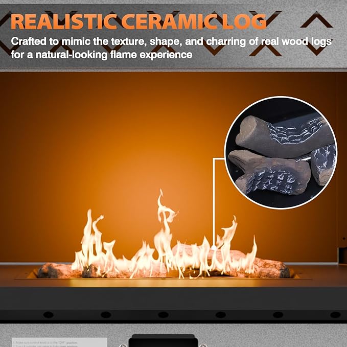 COOS BAY Outdoor Propane Fire Pit 50000 BTU Smokeless Gas Fireplace with Mesh Doors Tank Storage &amp Adjustable Flame for Patio Deck Backyard Black/Gray