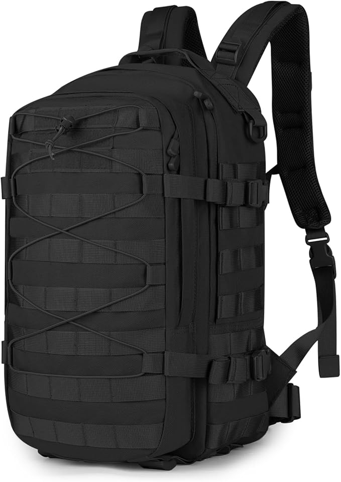 G-raphy Tactical Backpack 20L Small Military Rucksack Daypack Molle Army Work Bag Motorcycle Backpacks for Men Women Camping Cycling Travelling Hiking Sports Outdoors (Black-2)