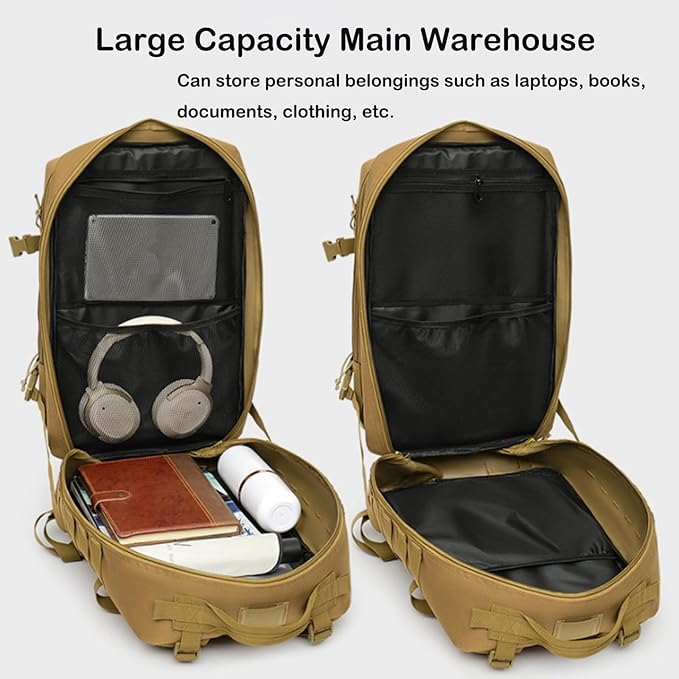 50l Tactical Backpack for Men's Camouflage Camping Mountaineering Travel Sports Large Capacity Multi-function Backpack (Green)