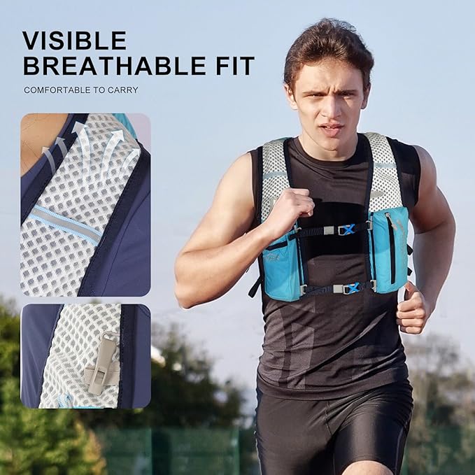 INOXTO Running Hydration Vest BackpackLightweight Insulated Pack with 1.5L Water Bladder Bag Daypack for Hiking Trail Running Cycling Race Marathon for Women Men