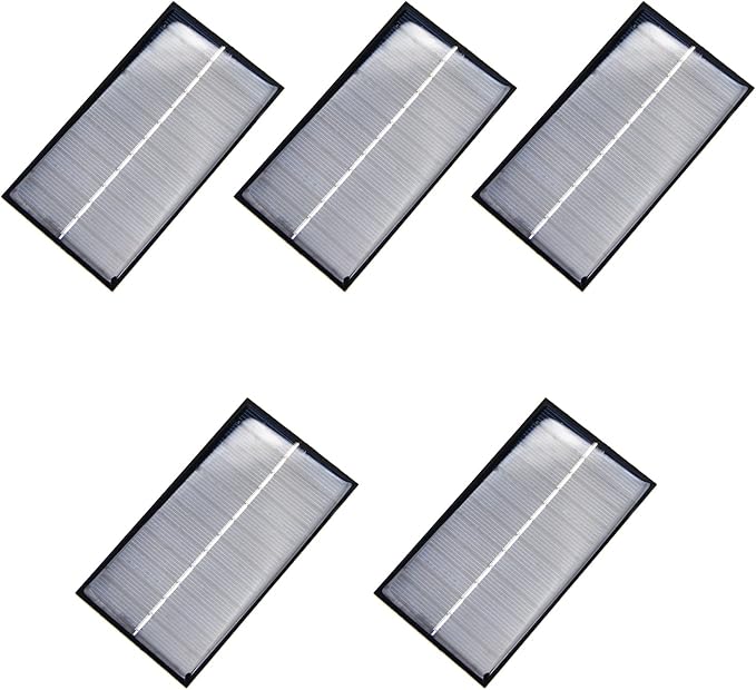 Fielect 5Pcs 6V 1W Mini Solar Panel Polysilicon Small Solar Cell Panel Module DIY Electric Toy Materials for Battery Power LED 110x60mm