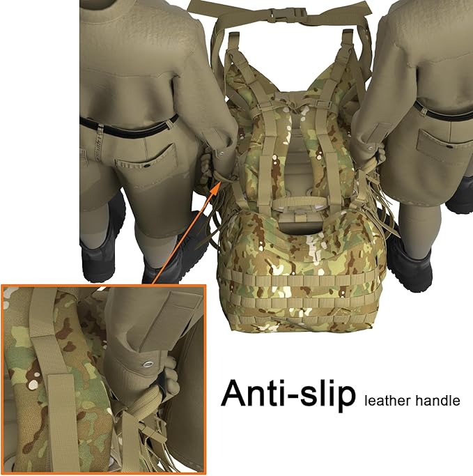 MT Military Army Large Rucksack with Detacheable Assault Backpack Hydration Pack Shoulder Straps and Waist Belt Metal Frame | Detacheable Hydration Pack Shoulder Straps Waist Belt Metal Frame