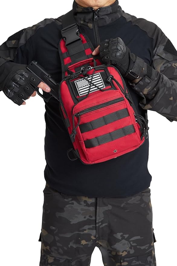 ATBP Small Tactical Holster Sling Backpack Accessories Shoulder Pouch Water Bottle &amp Radio Holder Crossbody Bag for Men