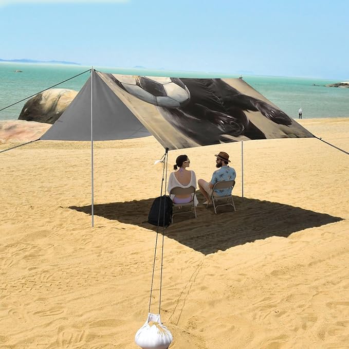 ALAZA Dog Play Football Beach Tent Sun Shelter Portable Canopy Sunshade for Outdoor Camping Picnics Backyard Fun 10x9 ft