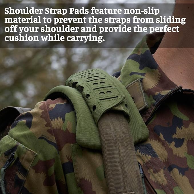 2 Pack Tactical Shoulder Pads - Breathable Mesh Cushion for Vest Backpack Duffle Bag &amp Chest Rig Non-Slip Comfort