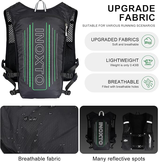 INOXTO Running Hydration Vest BackpackLightweight Insulated Pack with 1.5L Water Bladder Bag Daypack for Hiking Trail Running Cycling Race Marathon for Women Men