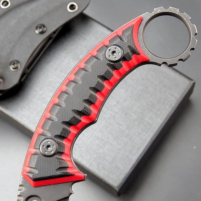 C1112 Fixed knifeFixed Blade KnifeD2 Steel Blade +G10 Handle Outdoor Camping KnivesEDC Tool Knifes with Kydex Sheaths(Red)