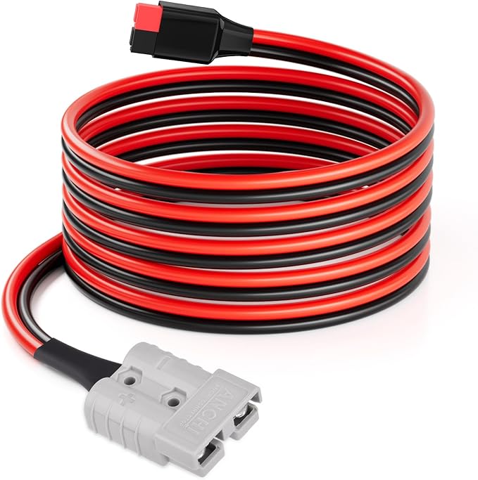 ELFCULB 10AWG 10FT Battery Quick Connect/Disconnect to Anderson Extension Cable Anderson SB50-PP45 Amp Connector Cable for Solar Portable Gennerator Battery Power Transfer