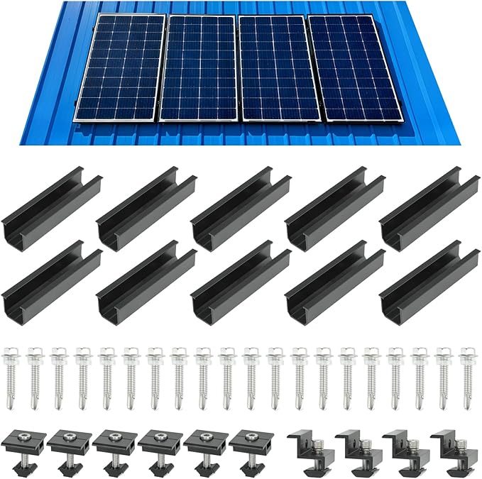 4 Set Solar Panel Roof Mounting Kit Aluminum Solar Panel Mounting Rails Bracket Foot for RV Ship Roof