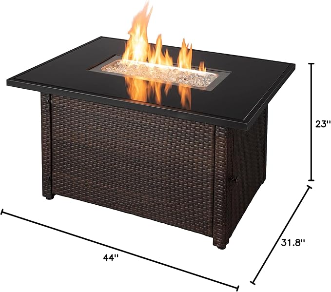 Endless Summer GAD17400SP Rectangular Outdoor Gas Brown/Black Fire Table Multi Color