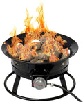 Flame King Smokeless Propane Fire Pit 19-inch Portable Firebowl 58K BTU with Self Igniter Cover &amp Carry Straps for RV Camping &amp Outdoor Living