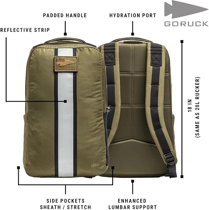 GORUCK Basic Rucker 17L Tactical Backpack – Durable Rucksack &amp MOLLE Daypack – Military Backpack for Men &amp Women - for Outdoor Hiking Training &amp Travel – Ranger Green