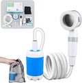 Outdoor Camping Shower Pump - Rechargeable Outdoor Shower Head Sprayer Portable Shower Head with Hose for Camping Perfect for Camping Hiking Travel Car Washing &amp Pet Cleaning