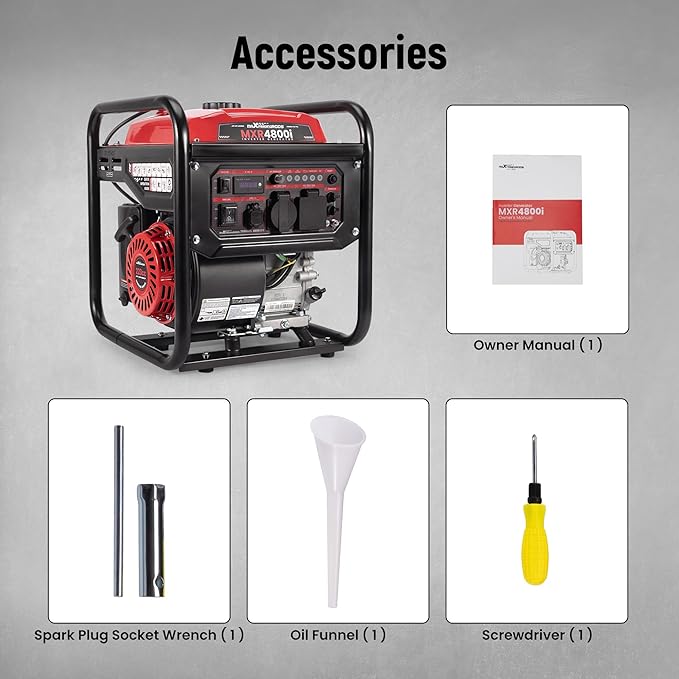 maXpeedingrods 4800 Watt Portable Inverter Generator Gas Powered Open Frame Generator with ECO Mode Lightweight for Outdoor Camping Home Backup Garden