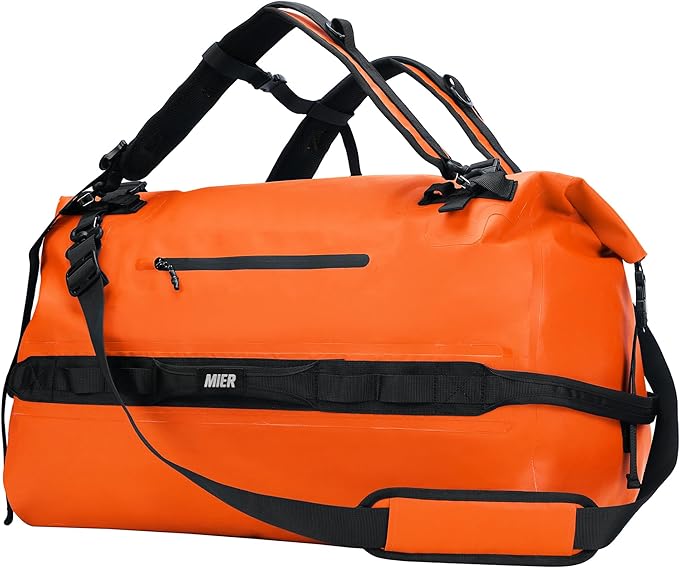 MIER Waterproof Duffel Bag Motorcycle Dry Bag Backpack Large Roll-Top Heavy Duty Dry Duffle Bags for Kayaking Camping Boating Gym Beach Cruise Ship 60L/80L
