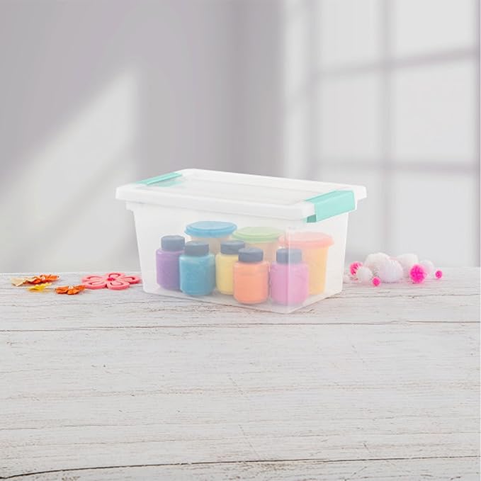 Sterilite 16-Pack Clip Box Clear Storage for Crafts Supplies and Office Items Medium
