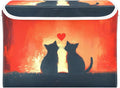 AIXIWAWA Lidded Storage Cube (Cat Love Silhouettes) Fabric Foldable Closet Bins with Flip Lid and Handles Organizer Basket Container 16.5 x 12.6 x 11.8 IN