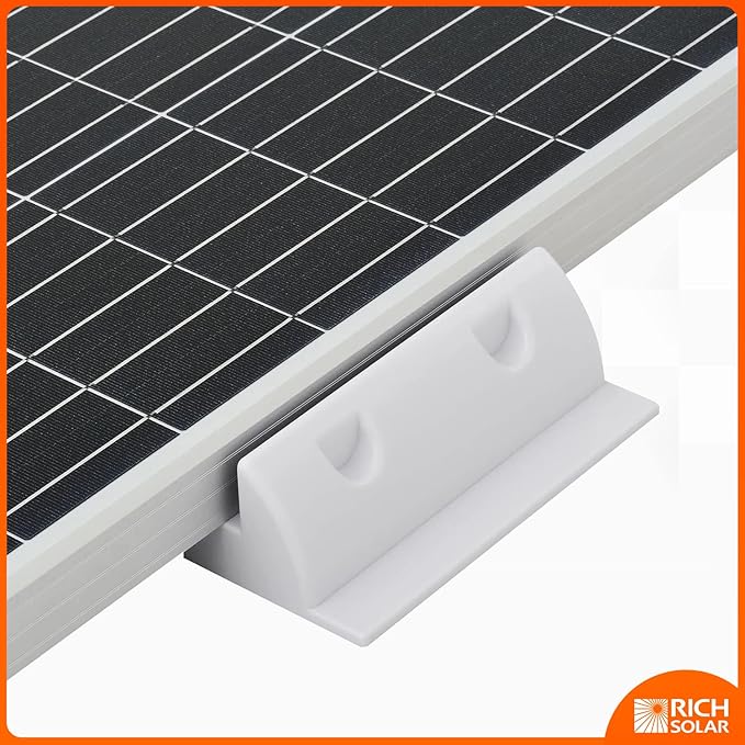 RICH SOLAR Solar Panel Roof Drill-Free Corner Bracket Mount for RV Boats Caravans Marine Motorhomes &amp Set of 6(Corner Bracket) White