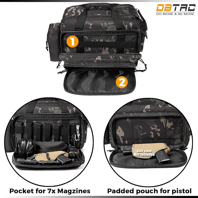 Tactical Range Bag Middle Size Large Shoulder Pack (Charcoal Camo)