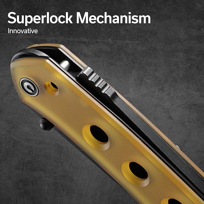 CIVIVI Vision FG Pocket Knife for EDC Superlock Folding Knife with 3.54 Reverse Tanto Nitro-V Blade Ultem Handle Ideal Gift for Men Women C22036-6