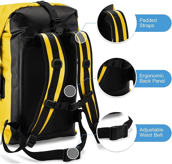 ACAGALA Waterproof Backpack Heavy Duty Roll-Top Dry Bag for Kayaking Rafting Boating