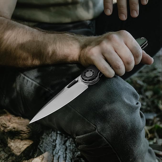 FINTISO Pocket Knife 3.5 Folding Knife Premium 14C28N Blade Bicolour G10 Handle Design with Pocket Clip for Men Women Small EDC Knife for Camping Hunting Hiking Survival and Outdoor Activities