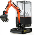Mini Excavator Cover Transparent Anti-Wrinkle Excavator Cab Cover Fits Bobcat E20/Kubota U17 Models (1760-3530 lbs) Features Openable Windows Rollable on All Four Sides Safety Reflective Strips