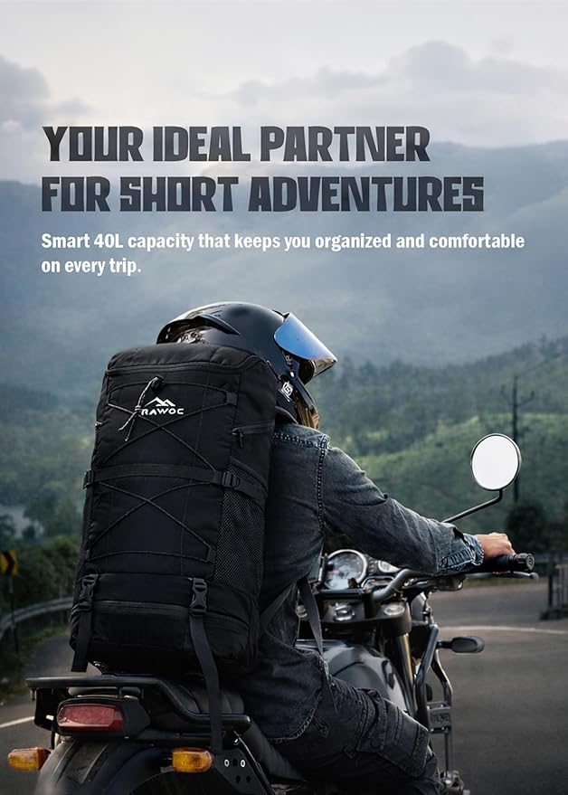 TRAWOC STEALTH 40L Travel Backpack for Men and Women Laptop &amp Shoe Compartment Rain CoverCasual Bag for trekking &amp Hiking