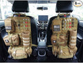Molle Tactical Seat Back Organizer Panel with Pouches Universal Fit For Vehicle Car Khaki