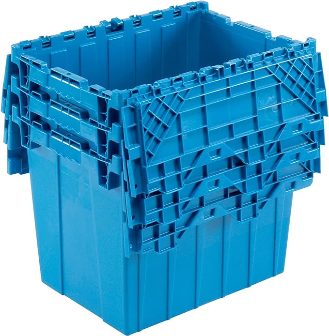 Global Industrial Distribution Container With Hinged Lid 21-7/8x15-1/4x17-1/4 Blue