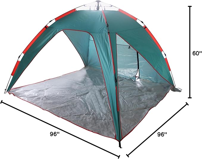 Bliss Hammocks BHT-A39-TO Pop-Up Beach Tent w/Carry Bag for Easy Travel Sun Protection &amp Wind Resistant Waterproof Lightweight Durable Teal and Orange