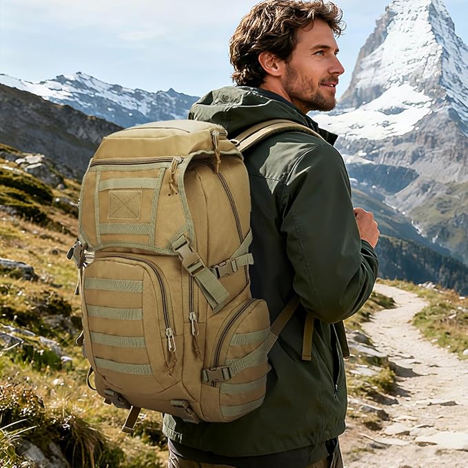 LUPU TACTICAL Backpack for Men Military 45L Assault Pack Molle Bug Out Bag for Camping Outdoor