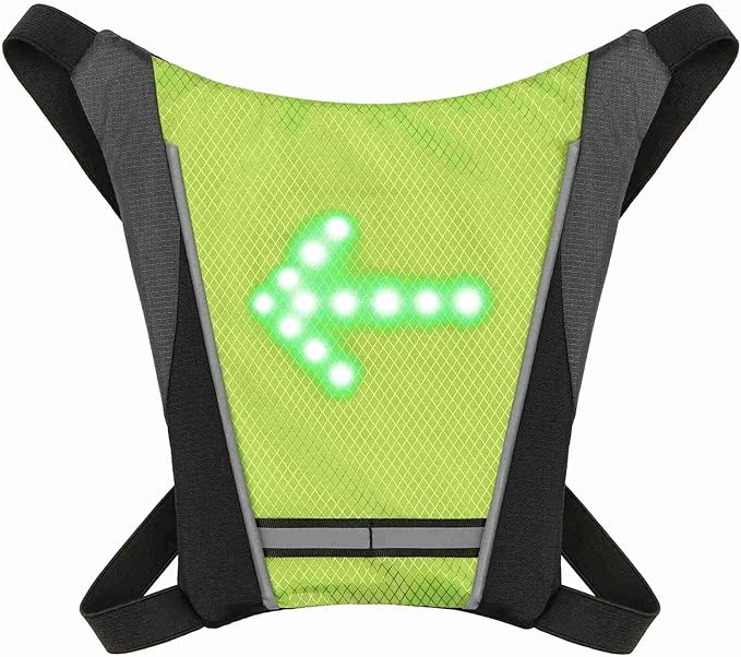 Drfeify LED Backpack Attachment ClampHolder Remote Control LED Backpack with Direction Indicator Safety Light Bag Sports Vest Wireless Controller for Cycle Running Walking Jogging (Yellow)
