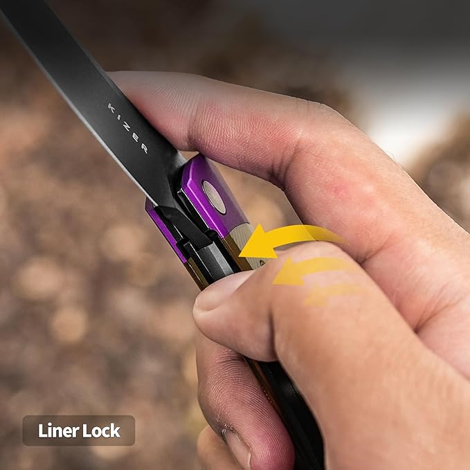 Kizer Mini Momo EDC Pocket Knife 3.2” Nitro V Blade Pocket Folding Knife with Aluminum+PEI Handle Front Flipper EDC knife with Pocket Clip for Men Women Camping Hunting Survival Knives V3663A1