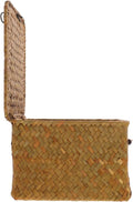 Hand Woven Lidded Storage Basket Woven Basket for Home Desktop Organizer Rattan Box